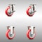 Service Caster 4 Inch 316SS Red Polyurethane Swivel Top Plate Caster Brake 2 Rigid SCC, 2PK SCC-SS31620S414-PPUB-RED-TLB-2-R-2 - alternate 1